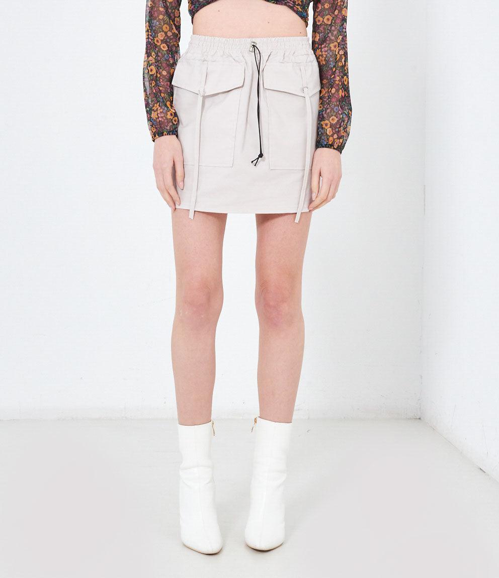 Mini skirt with drawstring