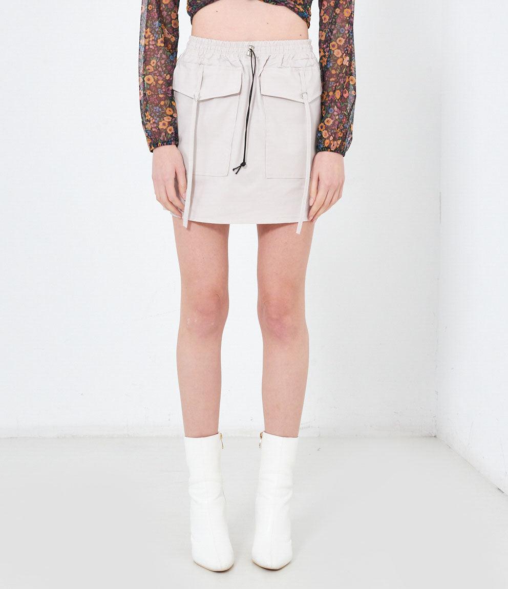 Mini skirt with drawstring
