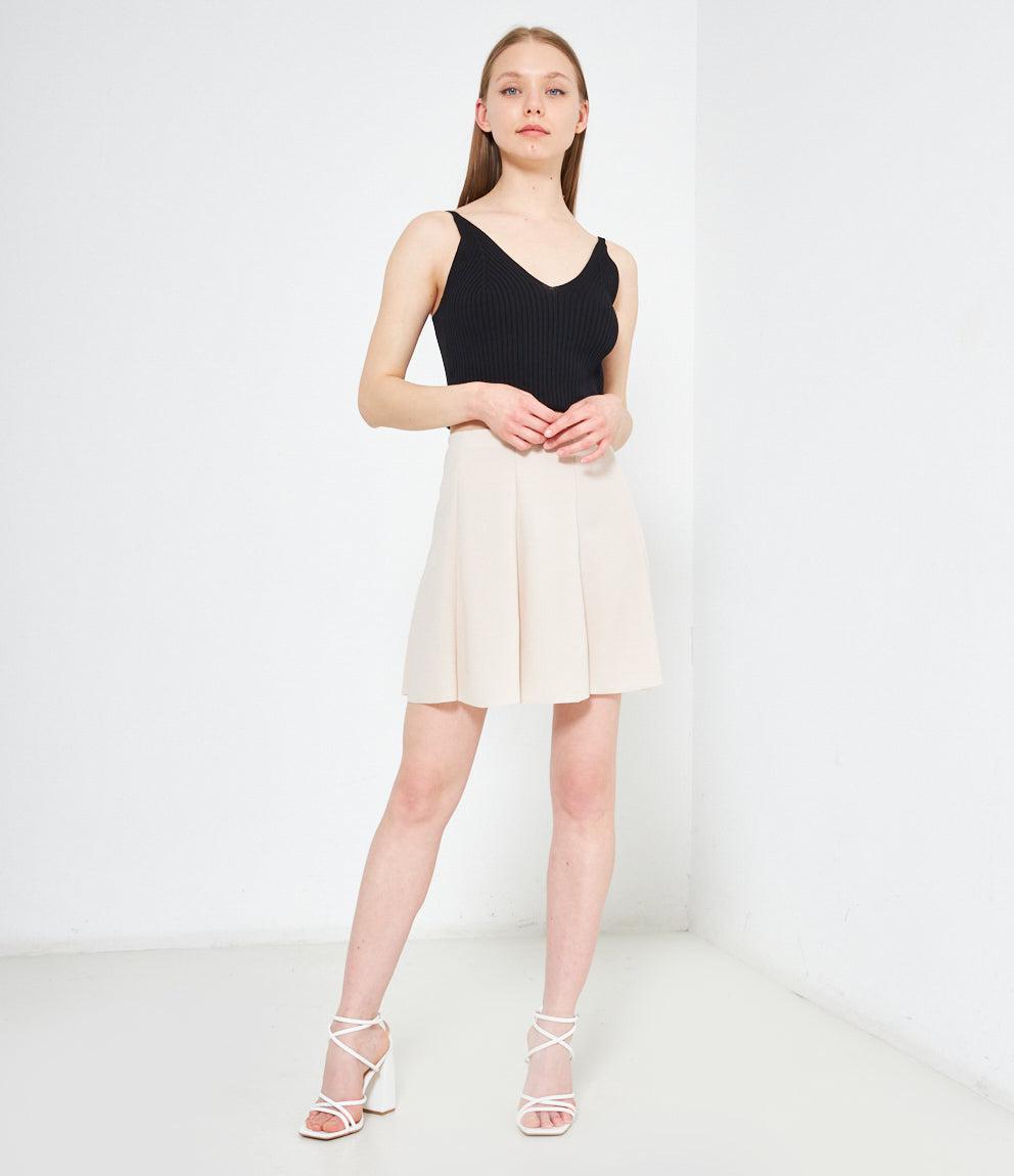 Flared mini skirt